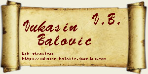 Vukašin Balović vizit kartica